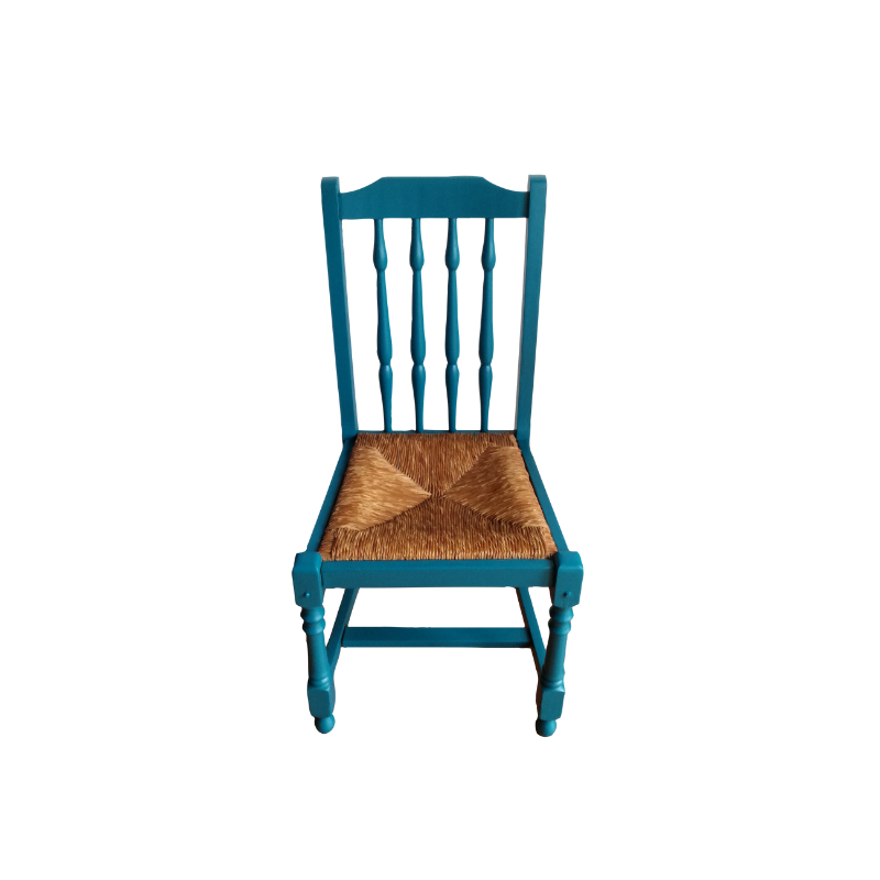 Cadeira azul em segunda mão
