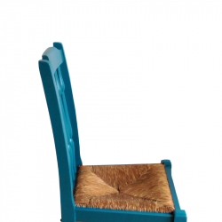 cadeira azul de madeira
