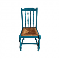 cadeira de madeira azul