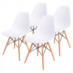 Conjunto de 4 Cadeiras Brancas Usadas