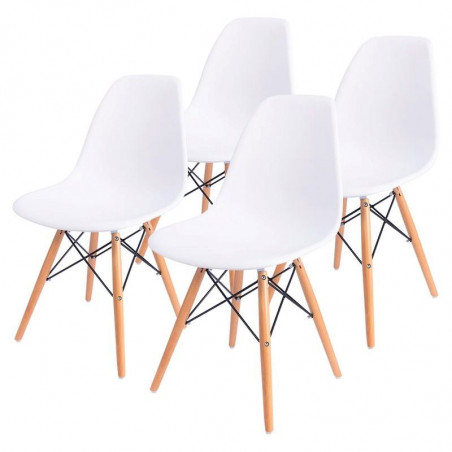Conjunto de 4 Cadeiras Brancas Usadas