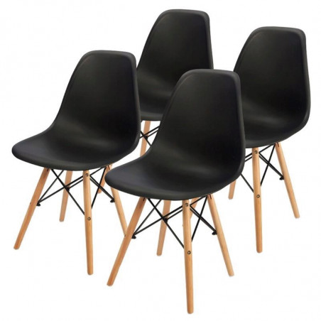 Conjunto de 4 Cadeiras Pretas usadas
